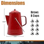 Grip Coffee Percolator (Red) - Durable Glazed Enamel Steel - Prepare Coffee Over the Fire - Camping, Hiking, Backpacking, Fishing, Hunting - (8 Cups) - Image 3
