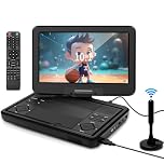 KCR 12.5" Portable TV/DVD Player - 10.1" HD Swivel Screen, Digital Tuner/HDMI/USB/AV, Built-in Rechargeable Battery, High Volume Speakers - Perfect for Car/Travel