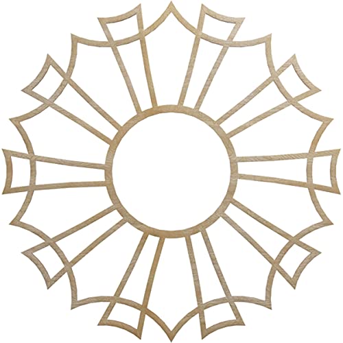 Image of Ekena Millwork 30 inchOD x 10 1 /2 inchID x 3 /8 inchT Augustus Wood Fretwork Pierced Ceiling Medallion, Birch