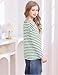 Fanway&EC Girls Casual Long Sleeve T Shirts Basic Crewneck Striped Tunic Blouses Tops Light Green