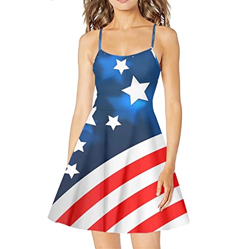 Image of Biyejit Women Casual Loose Dress Strap Long Summer Beach Swing Dress