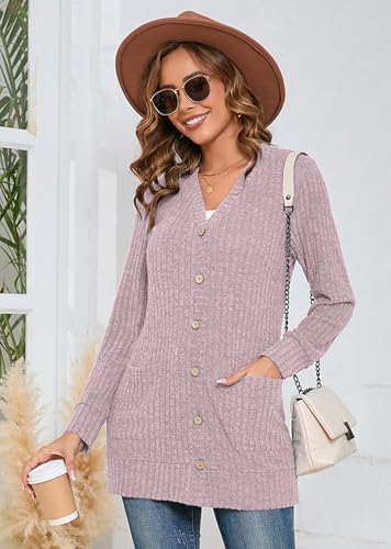 Heymoments Lightweight Open Front Cardigan Sweater for Women Long Sleeve Causal Bolero Button Down Soft Outwear Tops4