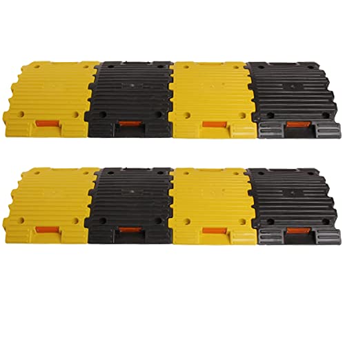Image of Plastic Speed Breaker With Heavy Duty Load Capacity, 2 Mtr, 50MM, Black and Yellow Speed Hump (4X Yellow - 4X Black)