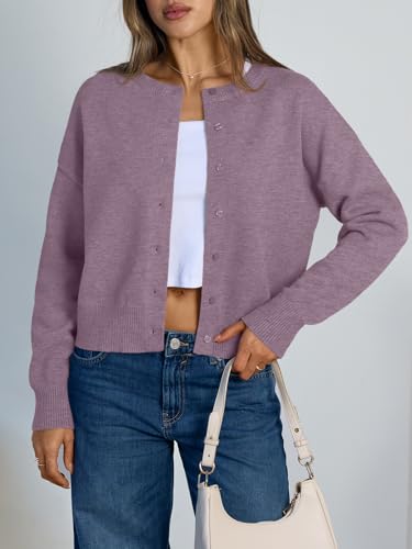 Image of Trendy Queen Cropped Cardigan Sweaters for Women Lightweight Y2k Fall Outfits Spring Fashion Clothes 2026