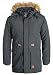 Produktbild Blend Polygro Herren Winter Jacke Parka Mantel Lange Winterjacke gefüttert mit Kapuze, Größe:L, Farbe:Ebony Grey (75111)