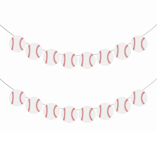 2PCS Baseball Banners, Sports Garland Bunting for Baseball Party Birthday