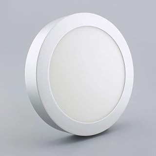 Surface Mounted LED Panel Light Circular Round Ceiling Downlight Daylight White Bathroom Kitchen Bedroom Hallway Corridor Balcony Living Room (12W)
