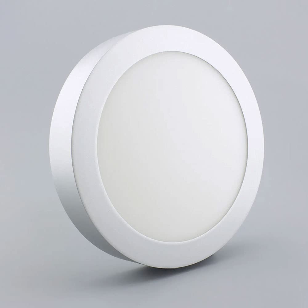 Manningham Lighting 12W Surface Mounted Led Panel Light Circular Round Ceiling Downlight Daylight White Bathroom Kitchen Bedroom Hallway Corridor Balcony Living Room (12W)