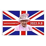 Königin-Elizabeth-Gedenkflagge | Zum Gedenken an die Flagge der Königin von England Britische Union Jack-Flagge | 2022 Jubiläumsdekoration Wimpelkette für Trauer über die Queen Memorial Service