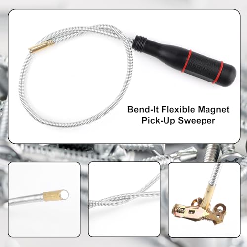 3 Pack Telescoping Magnet Pick up Tool Set,Extendable Magnetic Pick Up Tools and Bendable Spring Magnet Stick,1Lb 3.5Lb 15Lb Magnetic Stick Gadget set for Father\'s Day gift Retrieve Lost Keys Bolts