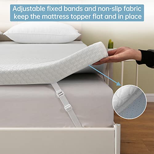 Onlimet Mattress Topper Queen, 3 Inch Queen Memory Foam Mattress Topper For Body Support & Pressure Relief With Breathable & Removable & Washable Bamboo Fiber Cover Queen Mattress Topper (60X80'') #TOP1