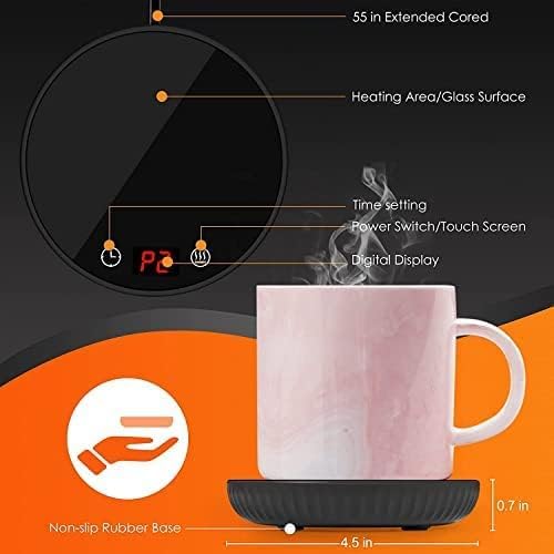 Diagram of TUKIMA Coffee Mug Warmer components and dimensions