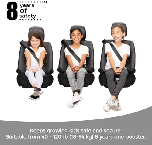 Diono Solana, No Latch, Pack of 2 Backless Booster Car Seats, Lightweight, Machine Washable Covers, Cup Holders, Black - 2