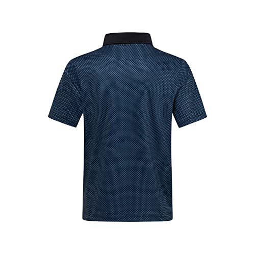 Deolax Men's Classic Fit Polo Shirt - Quick Dry, Black Grey Floral Print, Breathable, Short Sleeve, Lapel, Casual Golf T-Shirt #TOP3