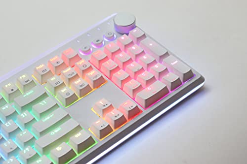 I-Rocks K71M Rgb Mechanical Gaming Keyboard With Media Control Knob, Gateron Switches (Brown), 104 Keys W/Full Nkro, Pbt Keycaps, Multimedia Hotkeys, Detachable Usb-C Cable And Onboard Storage, White #TOP6