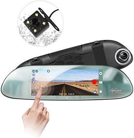 Openuye Mirror Dash Cam, Backup Camera 7" Touch Screen 1080P 170° Wide Angle Night Vision, Waterproof Rearview Car Video Recorder with G-Sensor, Parking Monitor and Loop Recording