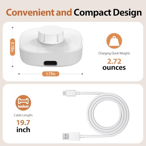 VOVELF Compatible with Oura Ring 4 Charger,Fast Charging Dock and USB-C Cable(NOT Compatible for Oura Ring Gen3) (White, Size 9) - Thumbnail 6
