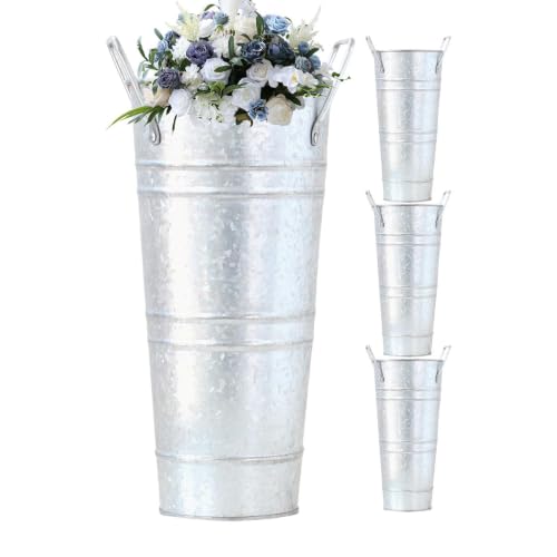 Vase à fleurs métallique rustique lot de 4 idéal pour table fête