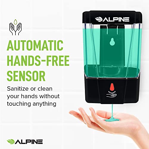 Alpine Industries Wall Mounted Automatic Soap Dispenser, Touchless Liquid Soap Hand Sanitizer, Hand Soap Dispenser For Commercial Bathroom (700Ml, Black) #TOP1