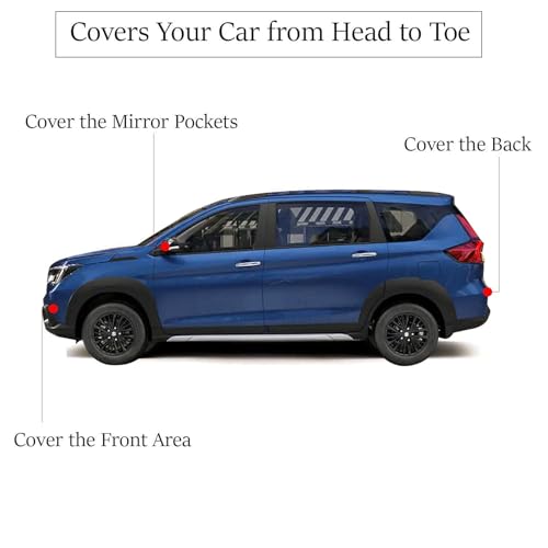 Image of Allextreme ME7003 Car Body Cover Compatible with Maruti Suzuki Ertiga Custom Fit Dustproof UV Heat Resistant Indoor Outdoor Body Protection (Silver with Mirror)