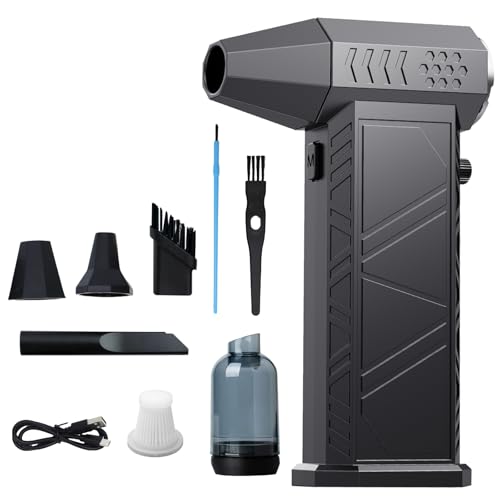 Compressed Air Duster, 180000RPM Electric Air Duster Car Vacuum with Brushless Motor, Rechargeable Cordless Air Blower Desk Vacuum Cleaning Kit for Computer Keyboard Home Car Outdoor Dust Removal
