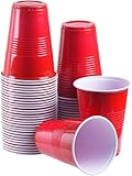 ZEETOM Red Plastic Cups 12oz Pack of 100 – Disposable Plastic Drinking Cup – BPA Free & Recyclable – Sturdy for Parties Pong BBQs & Events