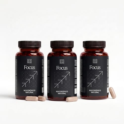 ZZEN FOCUS Nootrópico Natural – Nootropicos Memoria y Concentracion – Pastillas Concentracion Estudiar - Cafeina, L Teanina, Bacopa Monnieri, Ginkgo Biloba, Rhodiola, Vitaminas – Cápsulas Veganas