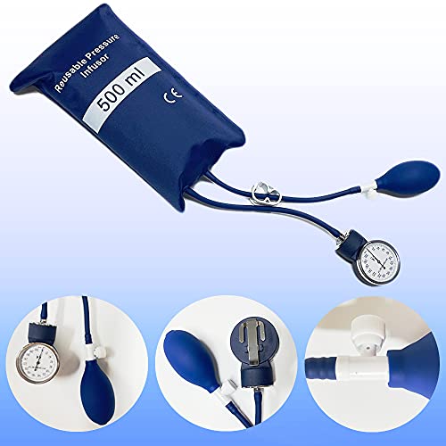 Mediss 500Ml Pressure Infusion Bag - Iv Fluids Cuff With Gauge & Pump For Emergency Transfusion, Reusable #TOP1