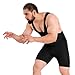 ROAR Athletic Men's Wrestling Singlet Suit Bodywear Uniform (Plain-Black, Small)