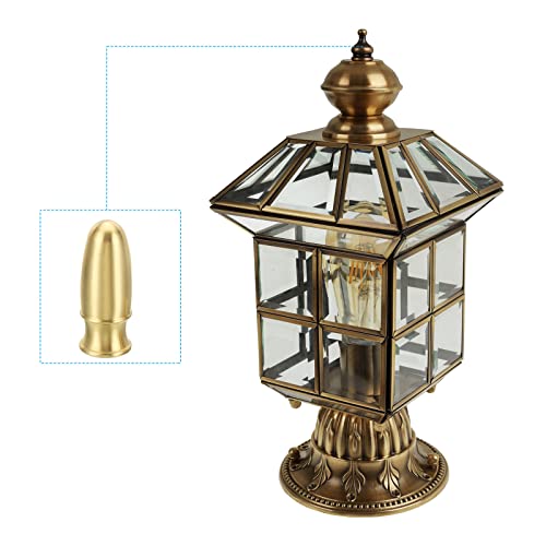 Image of PATIKIL 1.6 inch Tall Brass Lamp Finials Cap Knob, 1 Set Lamp Screw Holder Tapped 1 /4-27 for Table and Floor Lamp Shade Decorations