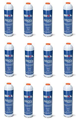 750 ML 420 GRAMMI DI GAS 12 PZ BOMBOLA GAS REFRIGERANTE FRIGO E FREEZER R600 - R600A 360 GR OM REF000UN