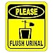 Please Flush Urinal Funny Toilet Bathroom Aluminum Composite Sign - Office Decor - Bathroom Decor - Funny Bathroom Signs - Door Restroom Decor - Restroom Sign - Bathroom Signs Decor Funny - 8.5
