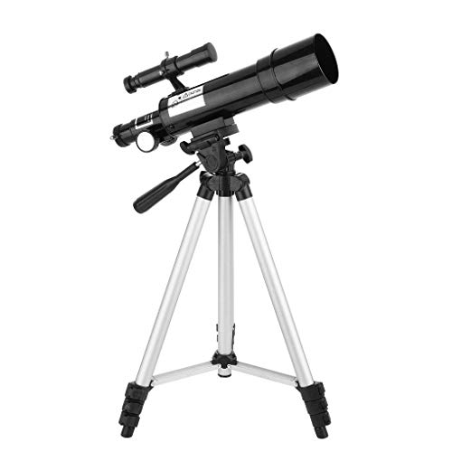 50mm天体望遠鏡 子供 初心者向け コンパクト 天体屈折望遠鏡 モノスコープ 軽量三脚付き 接眼レンズ2個付き 大人 子供用 スコープ ブラック
