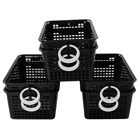 Qqbine Small Rectangle Plastic Storage Baskets, 6 Packs Cover