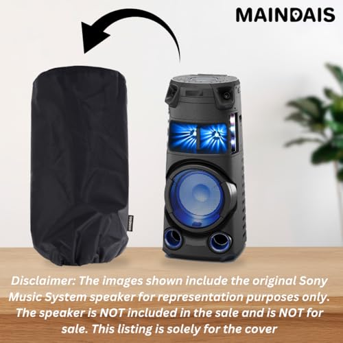 Image of Dust Cover for Speakers, Dust & Water Proof Dimensions 36-inch Height & 16-inch Diameter Suitable for (MHC-V73D, MHC43D, MX Series, PartyBox 710)(SC Round BLACK-101) - Black