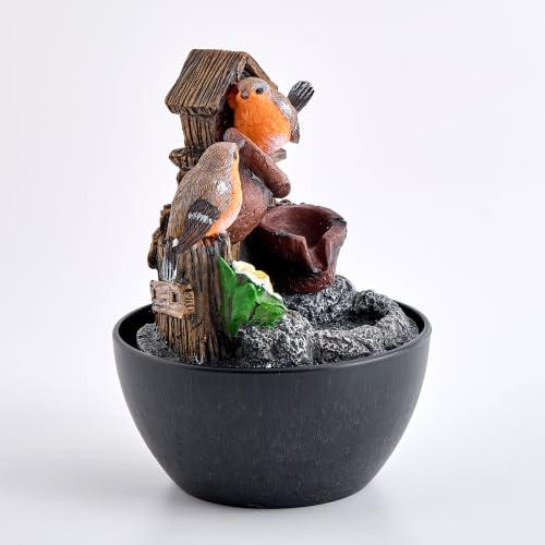 Image of Home Centre Corsica Alpine Polyresin Mini Birds Water Fountain - 14x19.5cm