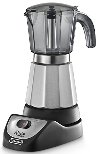 De'Longhi ALICIA EMK6 Moka Elettrica, 450 W, 4 Tazze, Nero/Argento