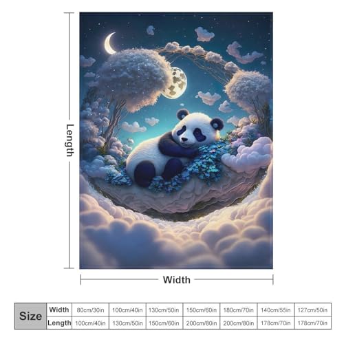 Couverture douce de qualité supérieure motif panda lit 150x200