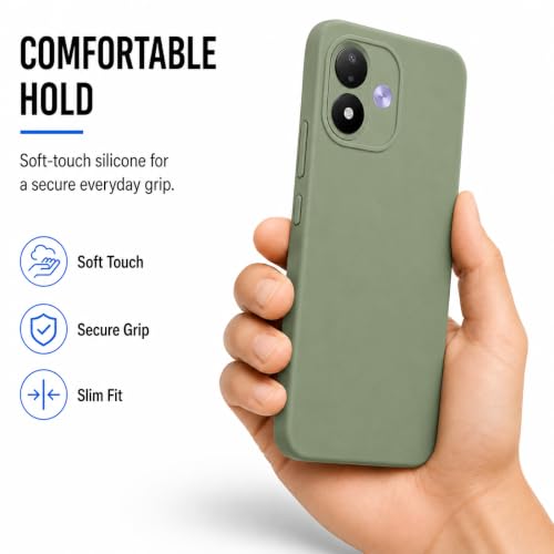 Image of FIRST MART Matte Silicone Back Cover for Redmi Note 17 - Green