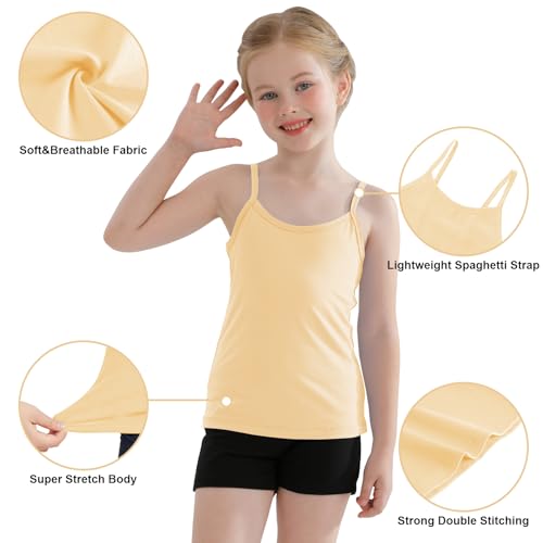 QBK Girls Tank Tops Toddler Camisole Cotton Cami Spaghetti Strap Undershirts for Girls 2T-12Years3