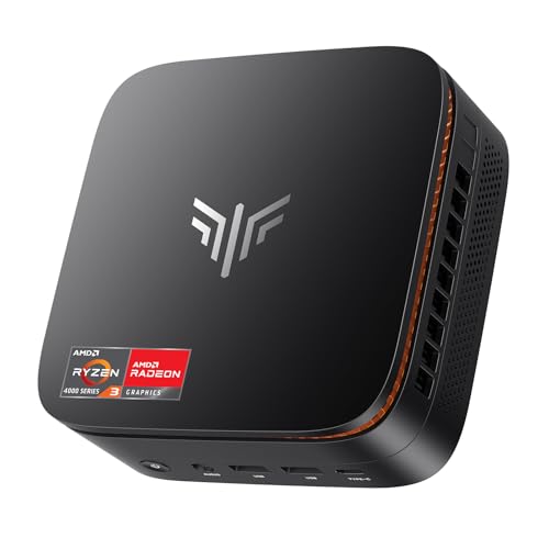 NiPoGi Pinova P1 Mini PC ΑΜD 4300U(Max 3.7GHz, 4C/4T, Migliore 3500U/N150/N97),16GB DDR4 512GB SSD Desktop Computer, Triplo Display DP 1.4+HDMI 2.0+USB3.2 Type-C 4K@60Hz/WiFi 5/BT4.2 Radeon Graphics
