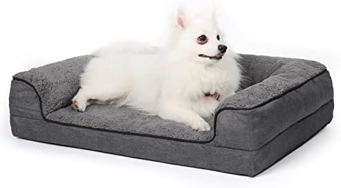 Sivomens Dog Bed, Bolster Washable Dog Beds for Large Dogs, 7 Inch Thicken Orthopedic Sofa Foam Couch Bed with Removable Cover & Nonskid Bottom, Pet Beds for Medium&Small Dog