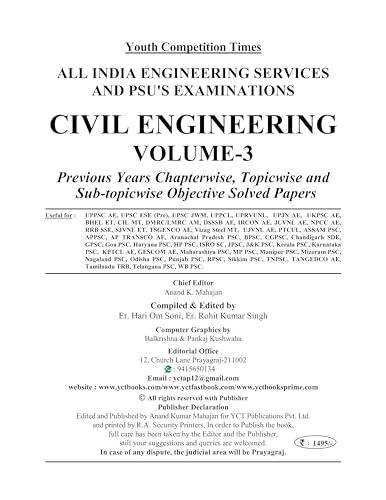 Image of Youth Competition Times State PSE AE & PSU CIVIL ENGINEERING Previous Years Chapterwise /Topicwise & Sub-topicwise Objective Solved Papers | Vol.3 | English Medium