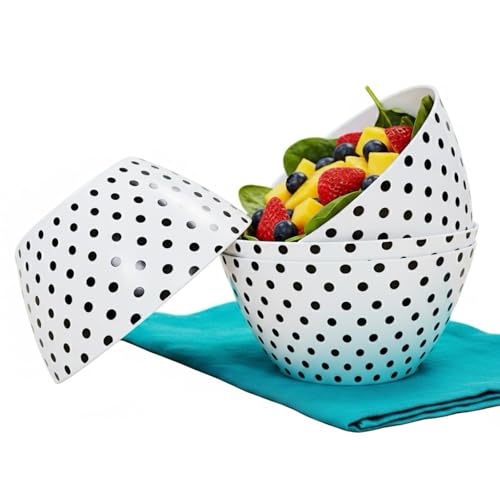 Bowl Set- Set of 4 Bamboo Fiber Lightweight Serving Bowls for Pre...