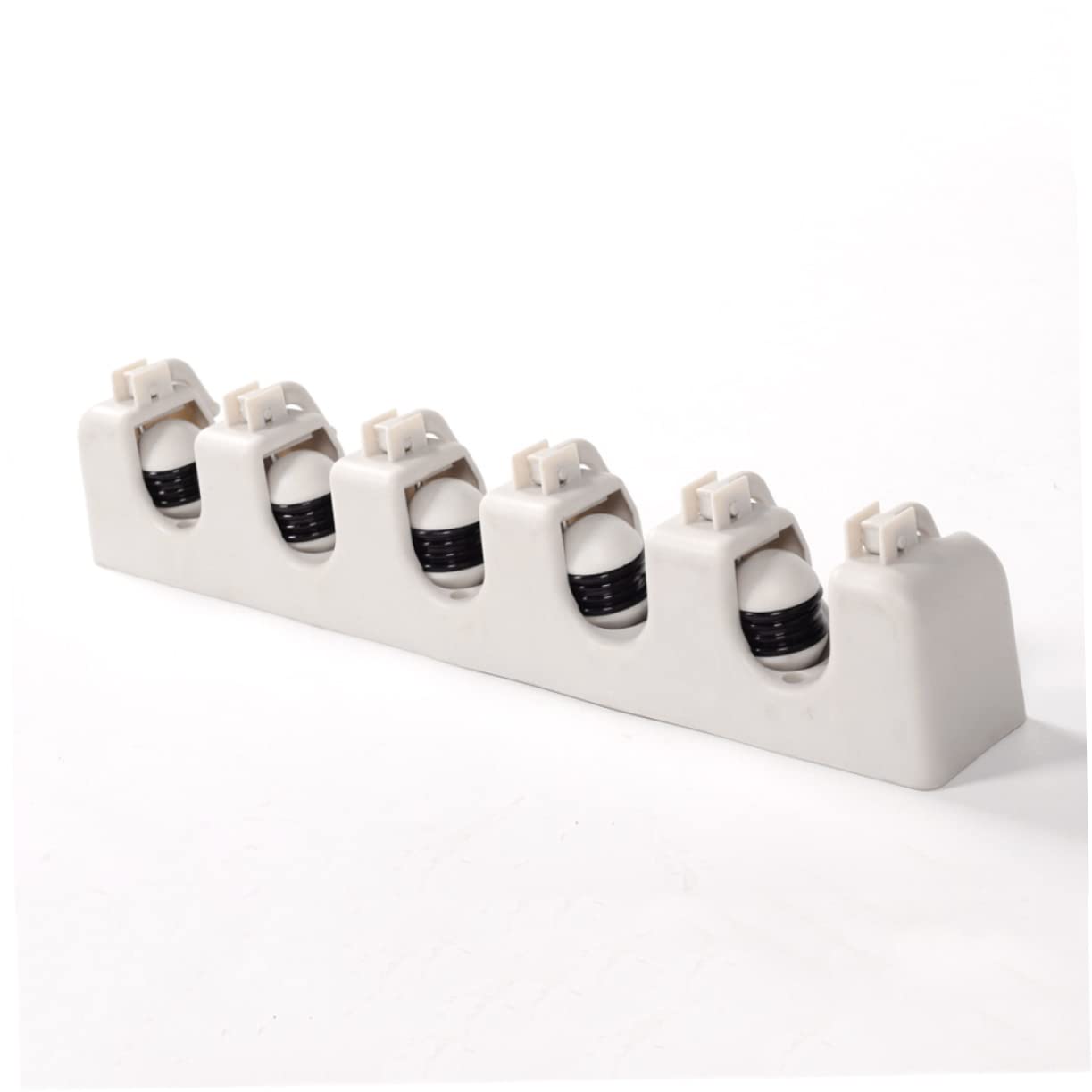 Alipis Porta Scope da Parete Multifunzionale in Plastica Abs Beige con 6 Ganci Antiscivolo per Lavanderia e Giardino con 5 Posizioni e Accessori Inclusi