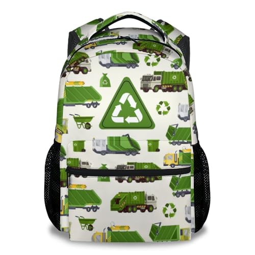 Backpack for Boys, 17 Inch Large Capacity Garbage Truck Bookbag for Kids, Cartoon School Bags for Elementary Middle School, Lightweight Backpacks for Travel