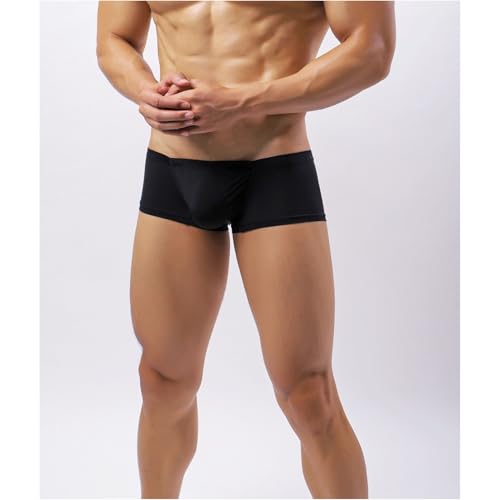 Men's Boxer Briefs Underwear Ice Silk Seamless Low Rise Breathable Male Underpants3