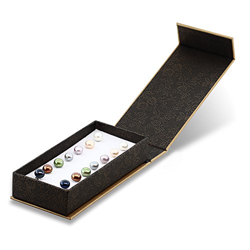 Gem Stone King A Set Of 7 Pairs Of 7mm Cultured Freshwater Pearl Stud Earrings Set In 925 Sterling Silver2