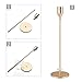 Ecoolda Gold Brass Taper Candle Holders Set of 3,Wedding & Dinning Table Decorative Candlestick Holder,Metal Candelabra,Fits 3/4 inch Thick Candle & Led Candles