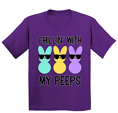 Chilling with My Peeps Youth T-Shirt | Easter Egg Hunting Church Christian Event Matching